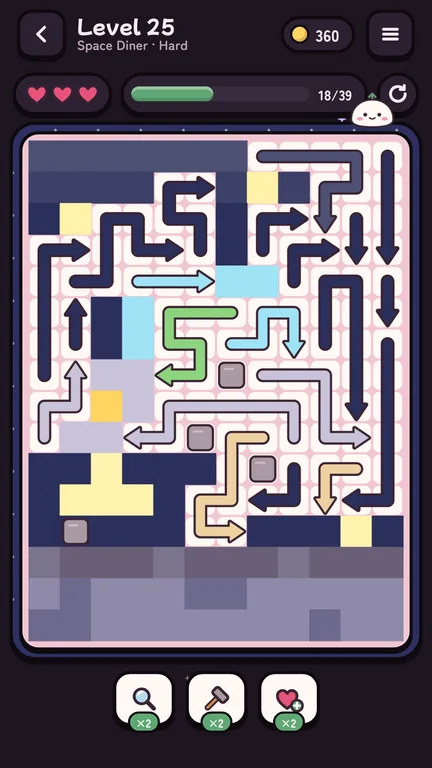 A level in the Space Diner, shown in dark mode